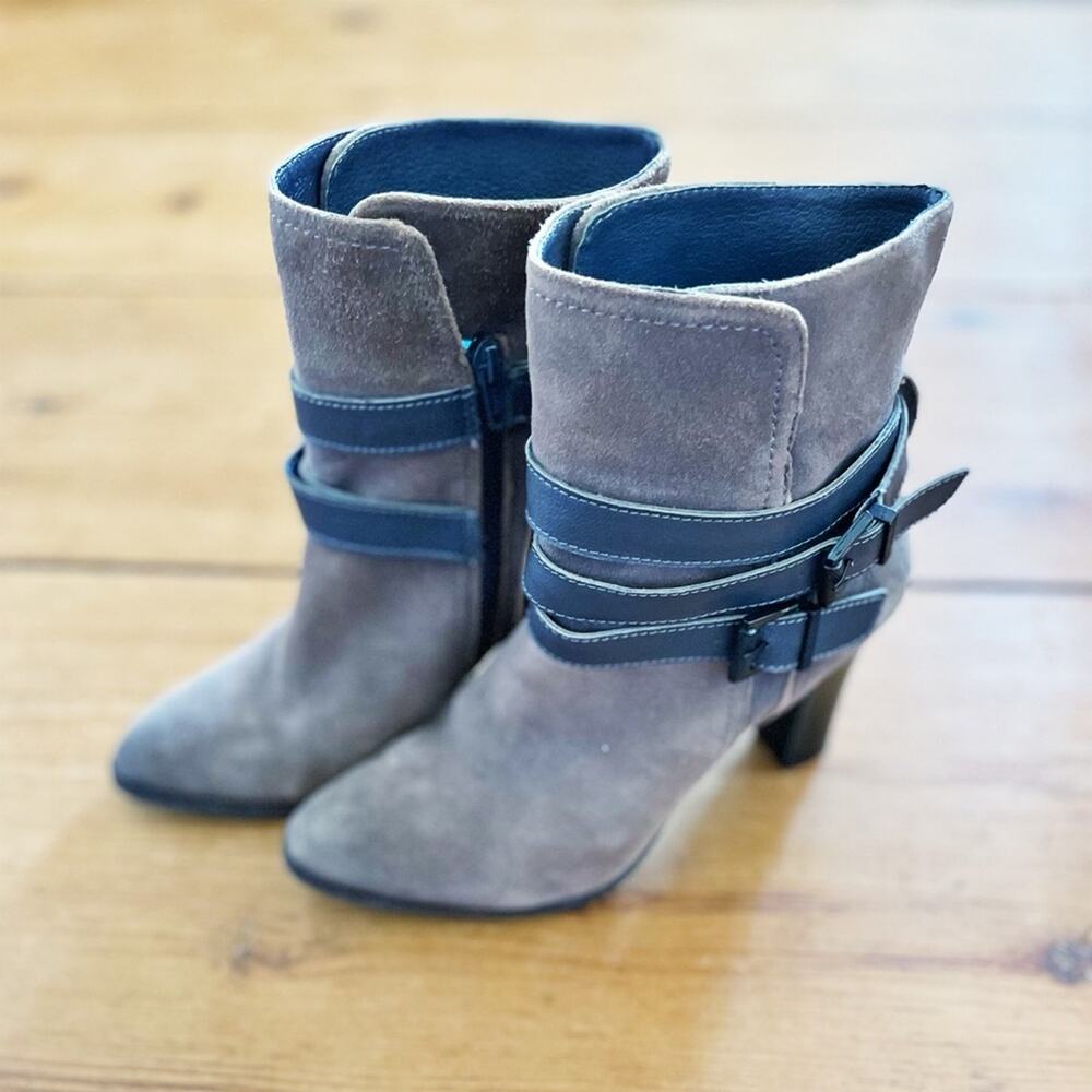 Nicole Faux Suede Heeled Ankle Boots Brown Tan Size 8 - Picture 6 of 11